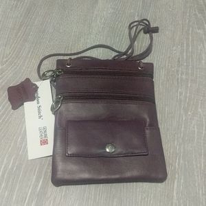Purple Leather Crossbody Purse